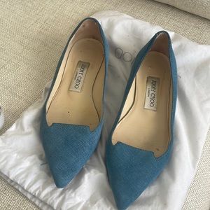 Jimmy Choo baby blue pointed toe flats